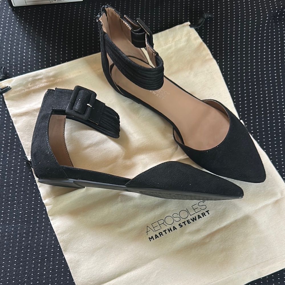 Martha Stewart Black High Heel Suede Shoes